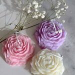 Large Peony Rose candle